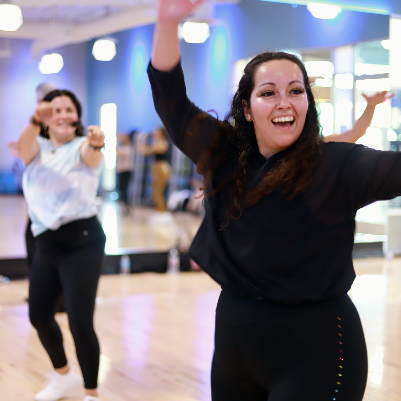 women in zumba class